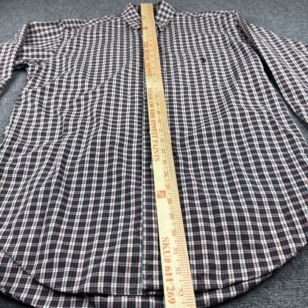 Ralph Lauren Men’s Big Shirt Medium Long Sleeve Button Up Plaid Red Blue Black - Picture 7 of 8